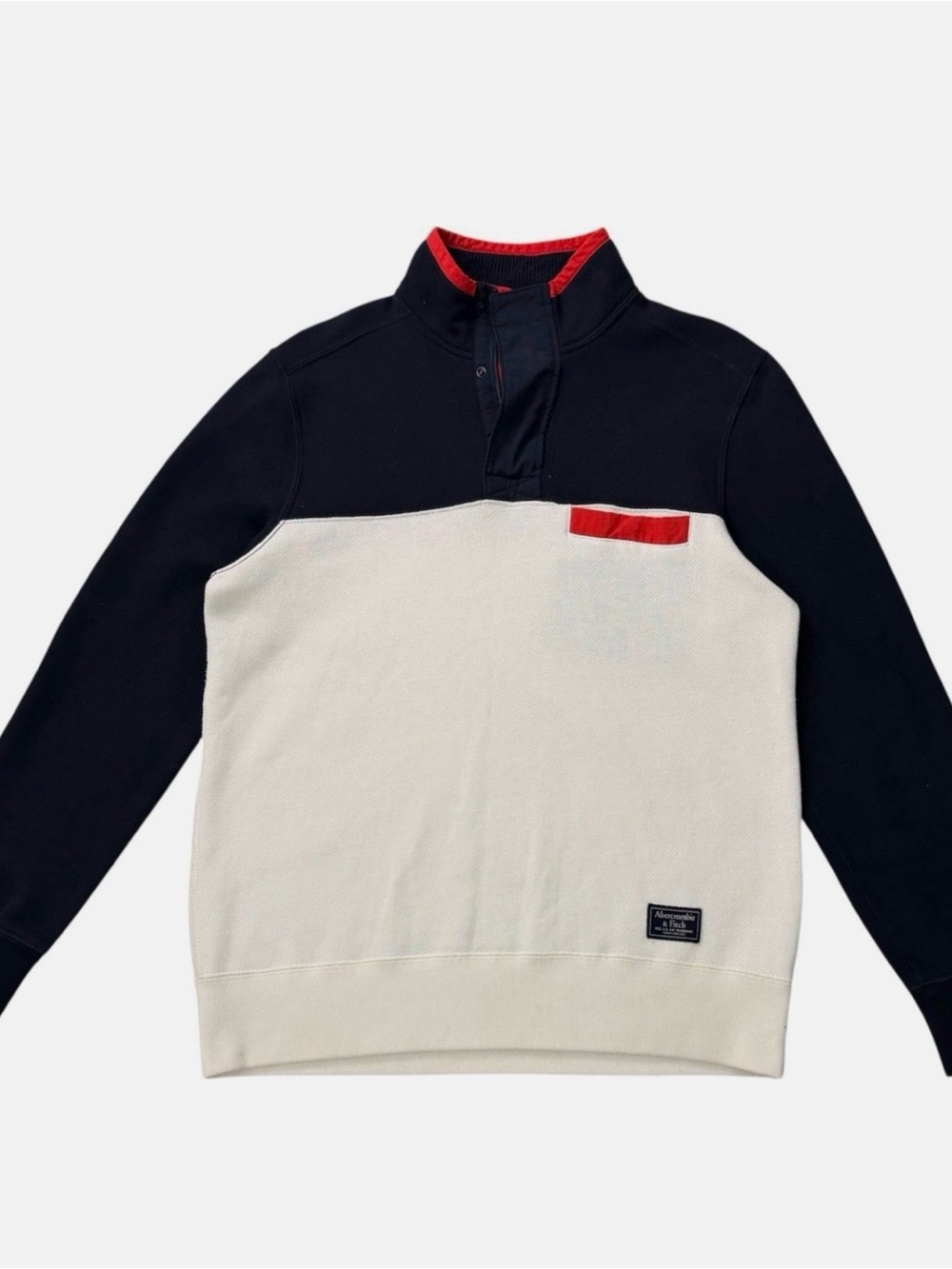 Abercrombie And Fitch Colorblock 1/4 zip Mock Pullover Size Medium